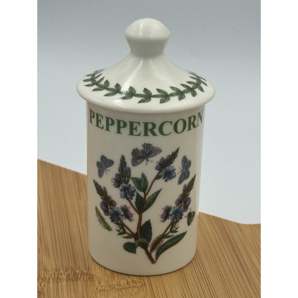 Portmeirion Botanic Garden Peppercorn Spice Jar Canister w Lid Butterfly Floral